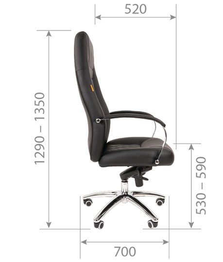 Кресло компьютерное CHAIRMAN 950 Экокожа черная в Элисте - изображение 4