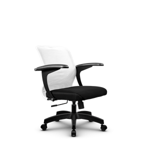 Кресло офисное SU-M-4/подл.160/осн.001, Белый/Черный в Элисте
