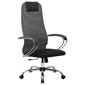 Офисный стул BRABIX PREMIUM "Ultimate EX-800" хром, плотная двойная сетка Х2, черное/серое, 532912 в Элисте