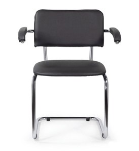 Офисный стул для посетителей Sylwia chrome arm P60, кож/зам V в Элисте - предосмотр 1