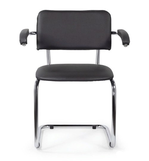 Офисный стул для посетителей Sylwia chrome arm P60, кож/зам V в Элисте - изображение 1