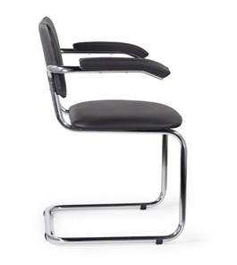 Офисный стул для посетителей Sylwia chrome arm P60, кож/зам V в Элисте - предосмотр 2