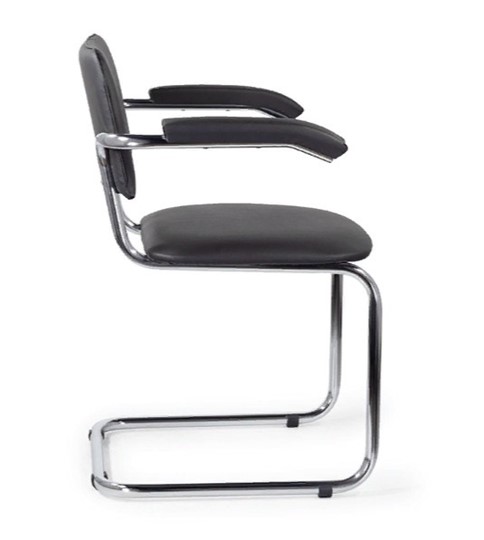 Офисный стул для посетителей Sylwia chrome arm P60, кож/зам V в Элисте - изображение 2