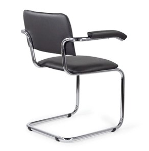 Офисный стул для посетителей Sylwia chrome arm P60, кож/зам V в Элисте - предосмотр 3