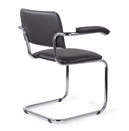 Офисный стул для посетителей Sylwia chrome arm P60, кож/зам V в Элисте - изображение 3