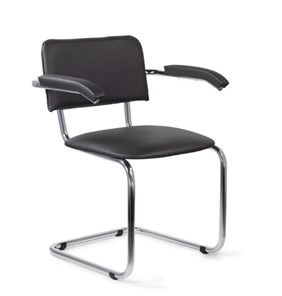 Офисный стул для посетителей Sylwia chrome arm P60, кож/зам V в Элисте - предосмотр