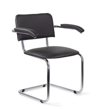 Офисный стул для посетителей Sylwia chrome arm P60, кож/зам V в Элисте - изображение