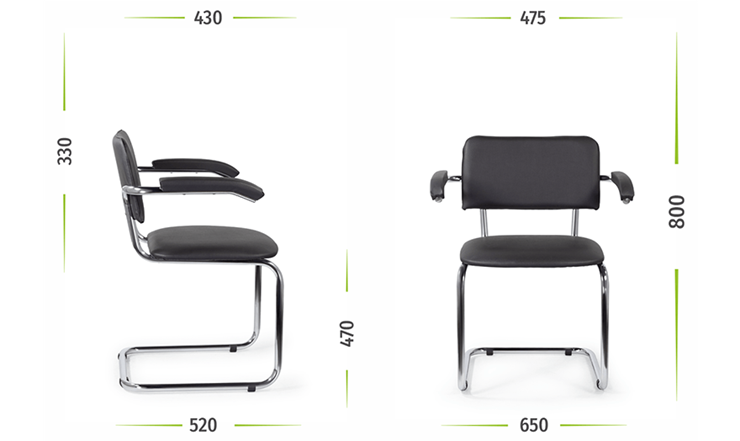 Офисный стул для посетителей Sylwia chrome arm P60, кож/зам V в Элисте - изображение 5
