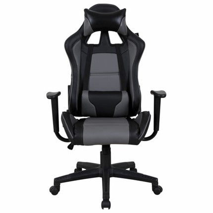 Офисное кресло Brabix GT Racer GM-100 (две подушки, экокожа, черное/серое) в Элисте - изображение