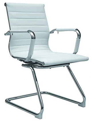 Кресло B110 на полозьях, экокожа / хром, белый в Элисте - изображение