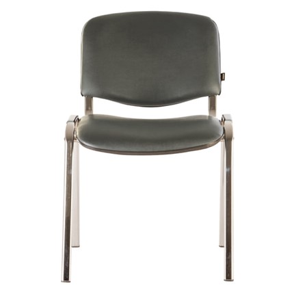 Офисный стул Brabix Iso CF-001 (хромированный каркас, кожзам серый) в Элисте - изображение