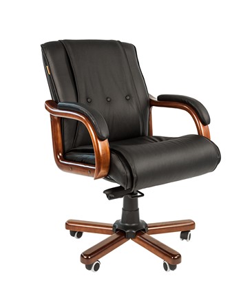 Кресло офисное CHAIRMAN 653M кожа черная в Элисте - изображение