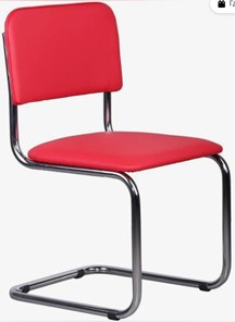 Офисный стул Sylwia chrome красный  ECO 90 в Элисте - предосмотр