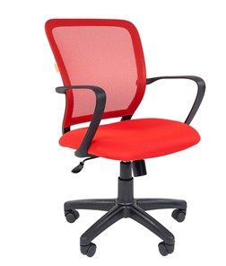 Компьютерное кресло CHAIRMAN 698 black TW-69, ткань, цвет красный в Элисте - предосмотр