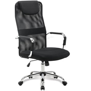 Компьютерное кресло Brabix Fit EX-514 (с подголовником, хром, черное) 531949 в Элисте