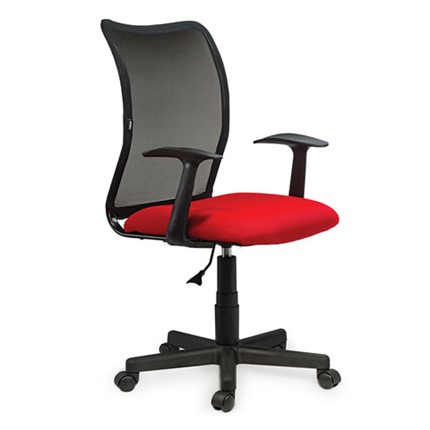 Офисное кресло Brabix Spring MG-307 (с подлокотниками, комбинированное красное/черное TW) в Элисте - изображение