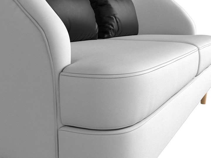 Офисный диван Атико, Белый/Черный (Экокожа) в Элисте - изображение 3