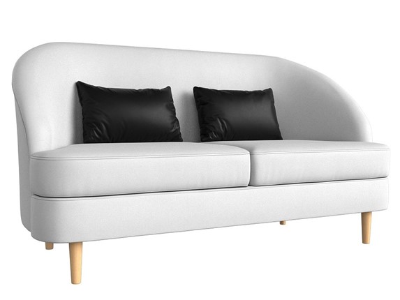 Офисный диван Атико, Белый/Черный (Экокожа) в Элисте - изображение