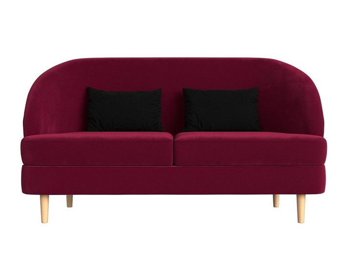 Прямой диван Атико, Бордовый\Черный (Микровельвет) в Элисте - изображение 1