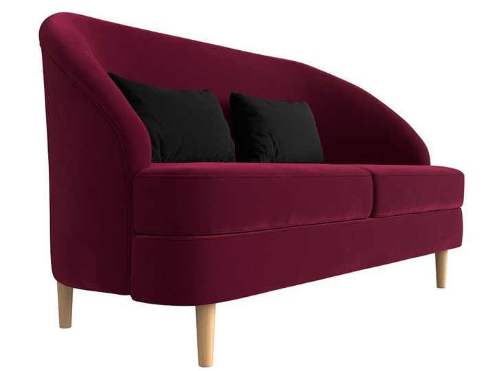 Прямой диван Атико, Бордовый\Черный (Микровельвет) в Элисте - изображение 2