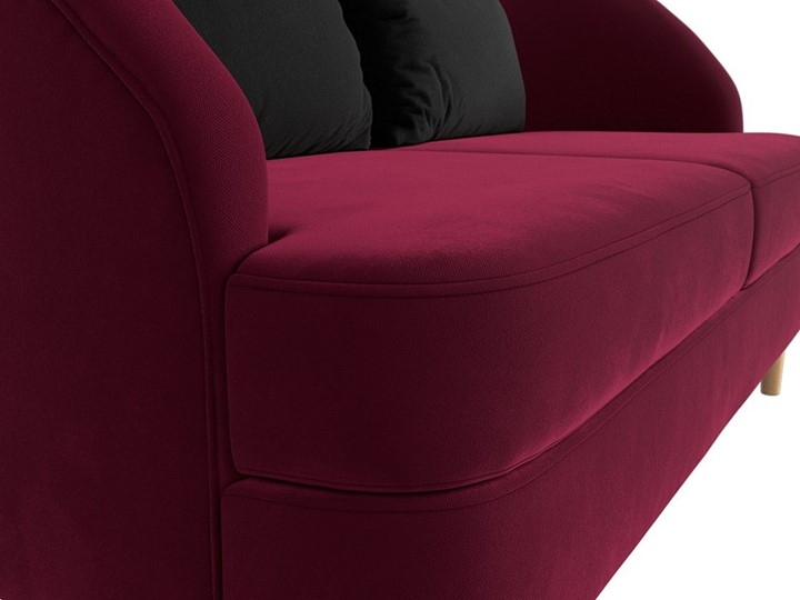 Прямой диван Атико, Бордовый\Черный (Микровельвет) в Элисте - изображение 3