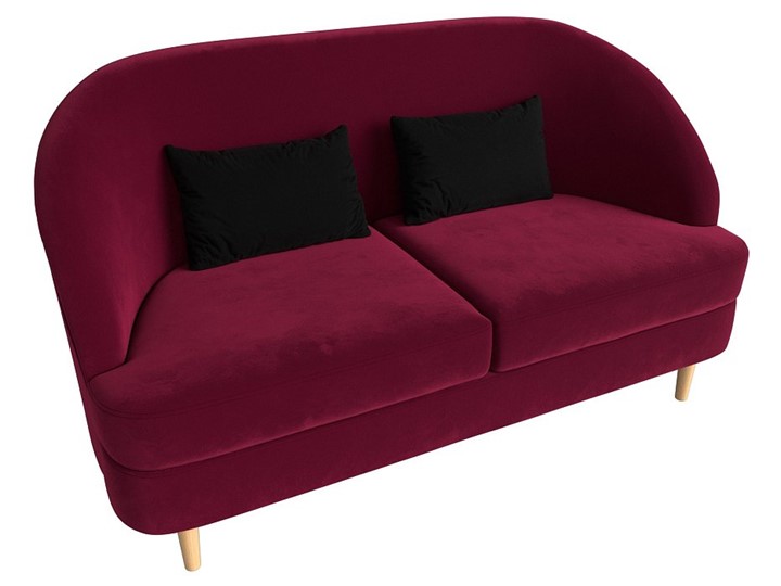 Прямой диван Атико, Бордовый\Черный (Микровельвет) в Элисте - изображение 4