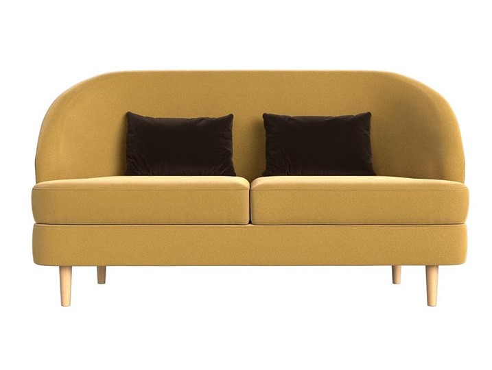 Офисный диван Атико, Желтый/Коричневый (Микровельвет) в Элисте - изображение 1