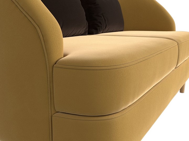 Офисный диван Атико, Желтый/Коричневый (Микровельвет) в Элисте - изображение 3