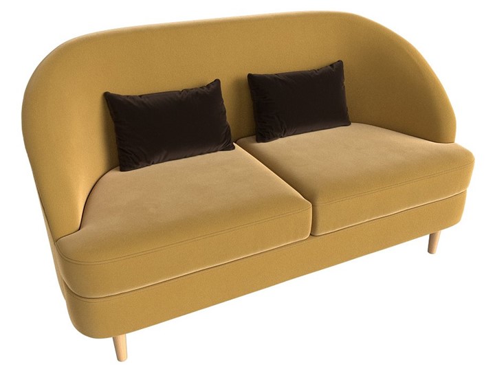 Офисный диван Атико, Желтый/Коричневый (Микровельвет) в Элисте - изображение 4