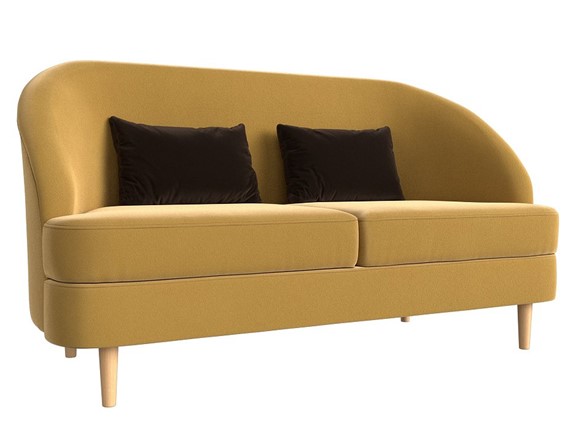 Офисный диван Атико, Желтый/Коричневый (Микровельвет) в Элисте - изображение