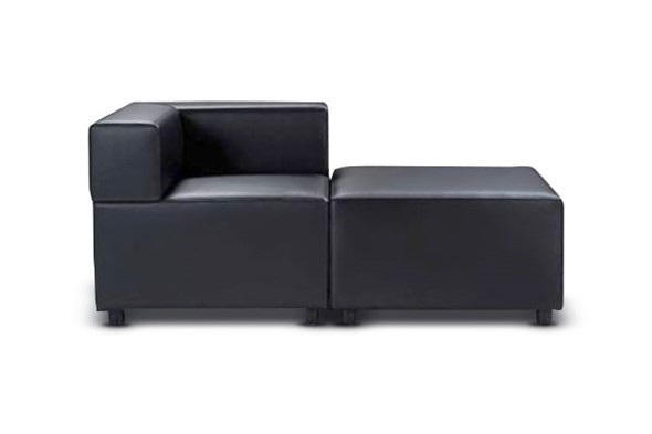 Офисный диван модульный Октава, 2-х местный, экокожа премиум / черная CN1114 в Элисте - изображение