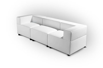 Офисный диван модульный Октава, 3-х местный, экокожа премиум / светло-бежевая CN1112 в Элисте - предосмотр