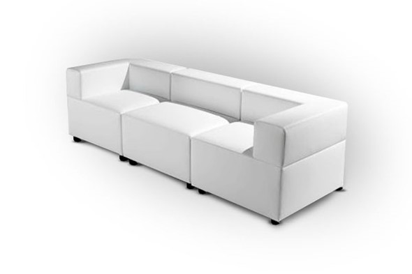 Офисный диван модульный Октава, 3-х местный, экокожа премиум / светло-бежевая CN1112 в Элисте - изображение