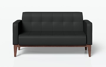 Офисный диван двухместный Норд, черный 137 в Элисте - предосмотр