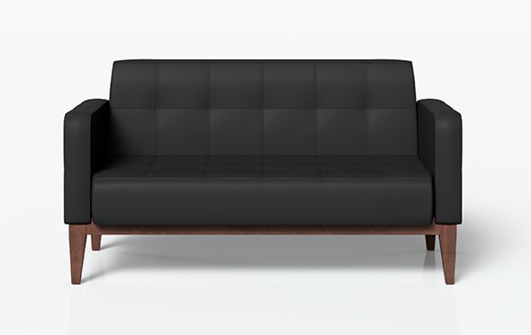 Офисный диван двухместный Норд, черный 137 в Элисте - изображение