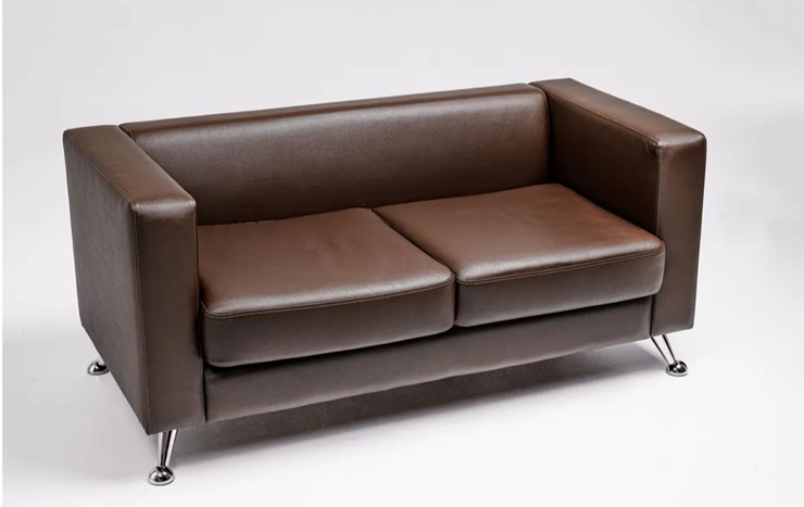 Комплект мебели Альбиони коричневый кожзам  диван 2Д + кресло в Элисте - изображение 2