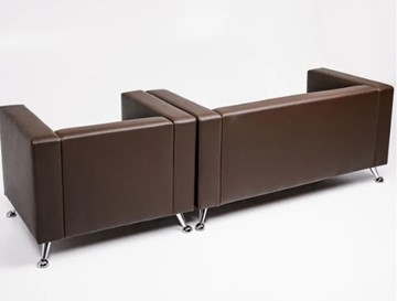 Комплект мебели Альбиони коричневый кожзам  диван 2Д + кресло в Элисте - предосмотр 5
