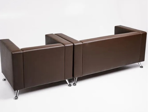 Комплект мебели Альбиони коричневый кожзам  диван 2Д + кресло в Элисте - изображение 5