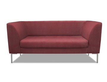 Мягкий офисный диван Сиеста 2-местный, ткань Сахара / красная С30 в Элисте