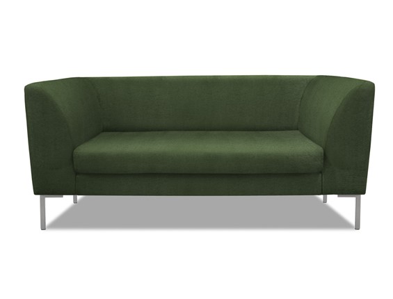 Офисный диван мягкий Сиеста 2-местный, ткань Сахара / зеленая С39 в Элисте - изображение