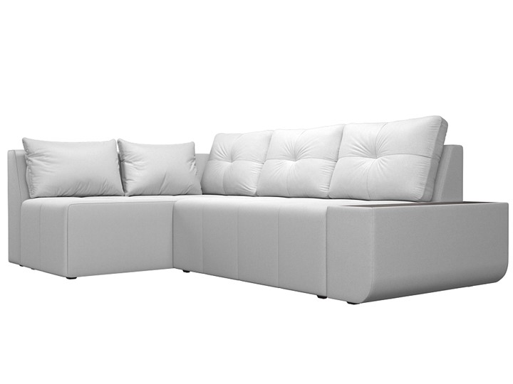 Угловой диван с оттоманкой Амадэус, Белый (экокожа) в Элисте - изображение 2