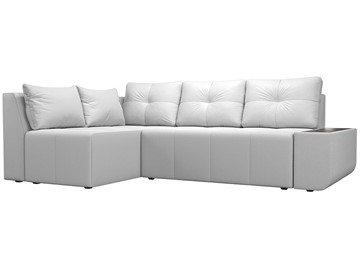 Угловой диван с оттоманкой Амадэус, Белый (экокожа) в Элисте