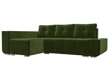 Угловой раскладной диван Амадэус люкс, Зеленый (микровельвет) в Элисте