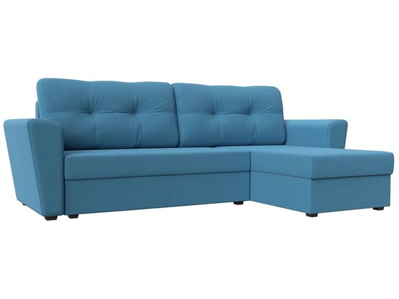 Угловой раскладной диван Амстердам Лайт, Амур голубой (рогожка) в Элисте - изображение
