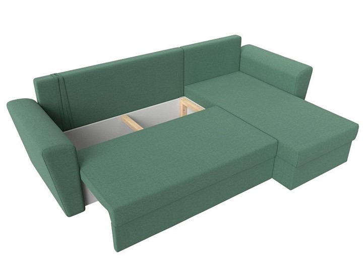 Угловой диван Амстердам Лайт, Амур зеленый (рогожка) в Элисте - изображение 1