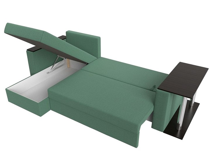 Угловой раскладной диван Атланта Лайт, Амур зеленый (микровельвет) в Элисте - изображение 3
