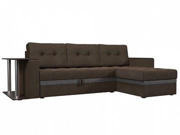 Угловой раскладной диван Атланта М, Коричневый/Серый (рогожка) в Элисте - предосмотр