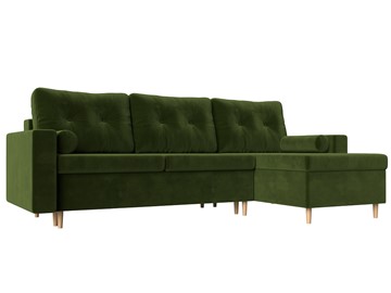 Угловой раскладной диван Белфаст, Зеленый (микровельвет) в Элисте