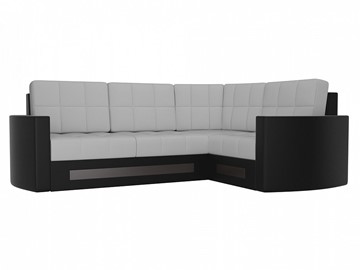 Угловой раскладной диван Белла, Белый/Черный (экокожа) в Элисте
