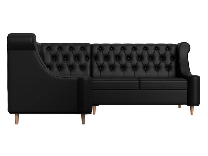 Угловой диван Бронкс, Черный (экокожа) в Элисте - изображение 1